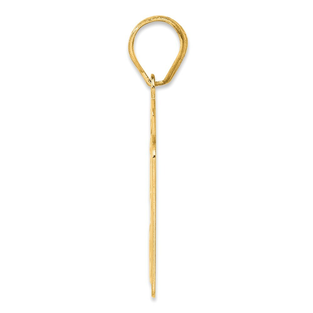 14K Yellow Gold Polished Script Number 37 Pendant