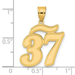Load image into Gallery viewer, 14K Yellow Gold Polished Script Number 37 Pendant
