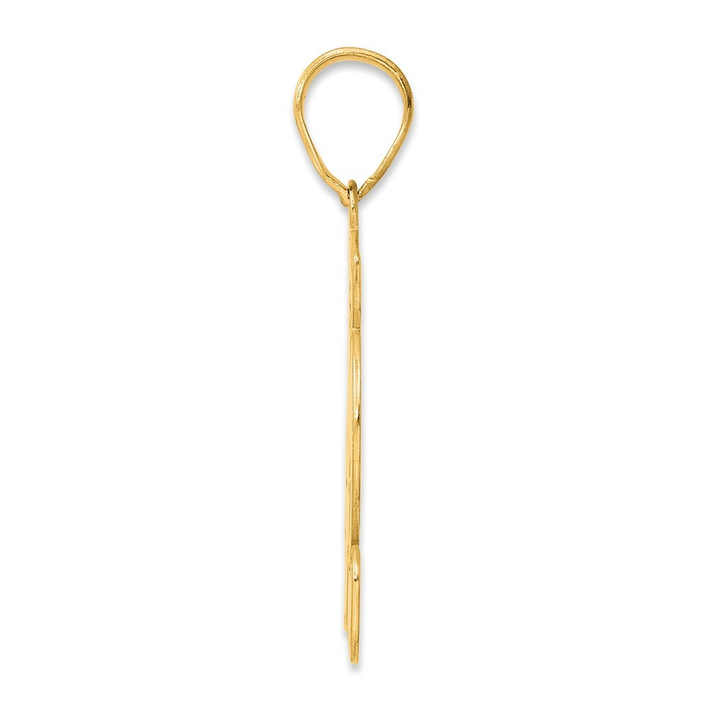 14K Yellow Gold Polished Script Number 42 Pendant