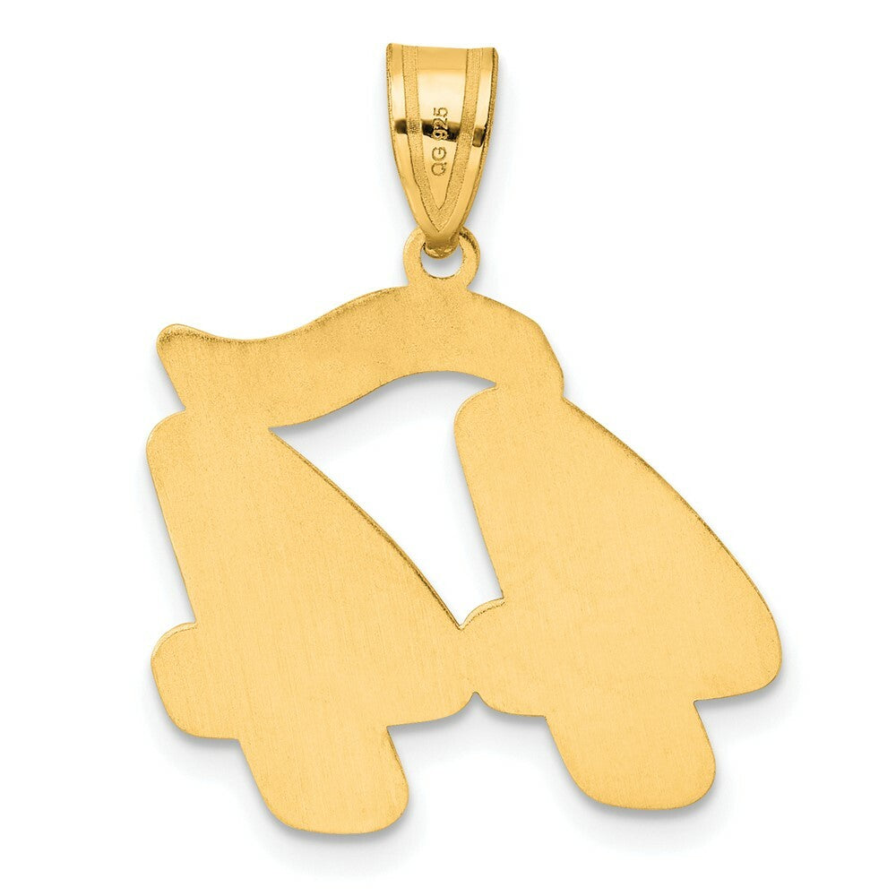 14K Yellow Gold Polished Script Number 44 Pendant