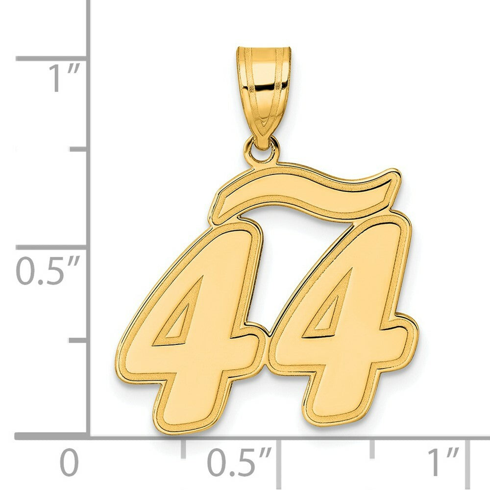 14K Yellow Gold Polished Script Number 44 Pendant