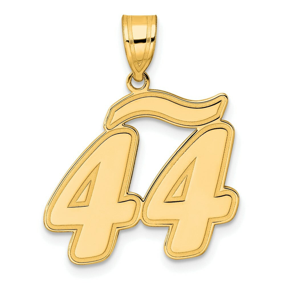14K Yellow Gold Polished Script Number 44 Pendant