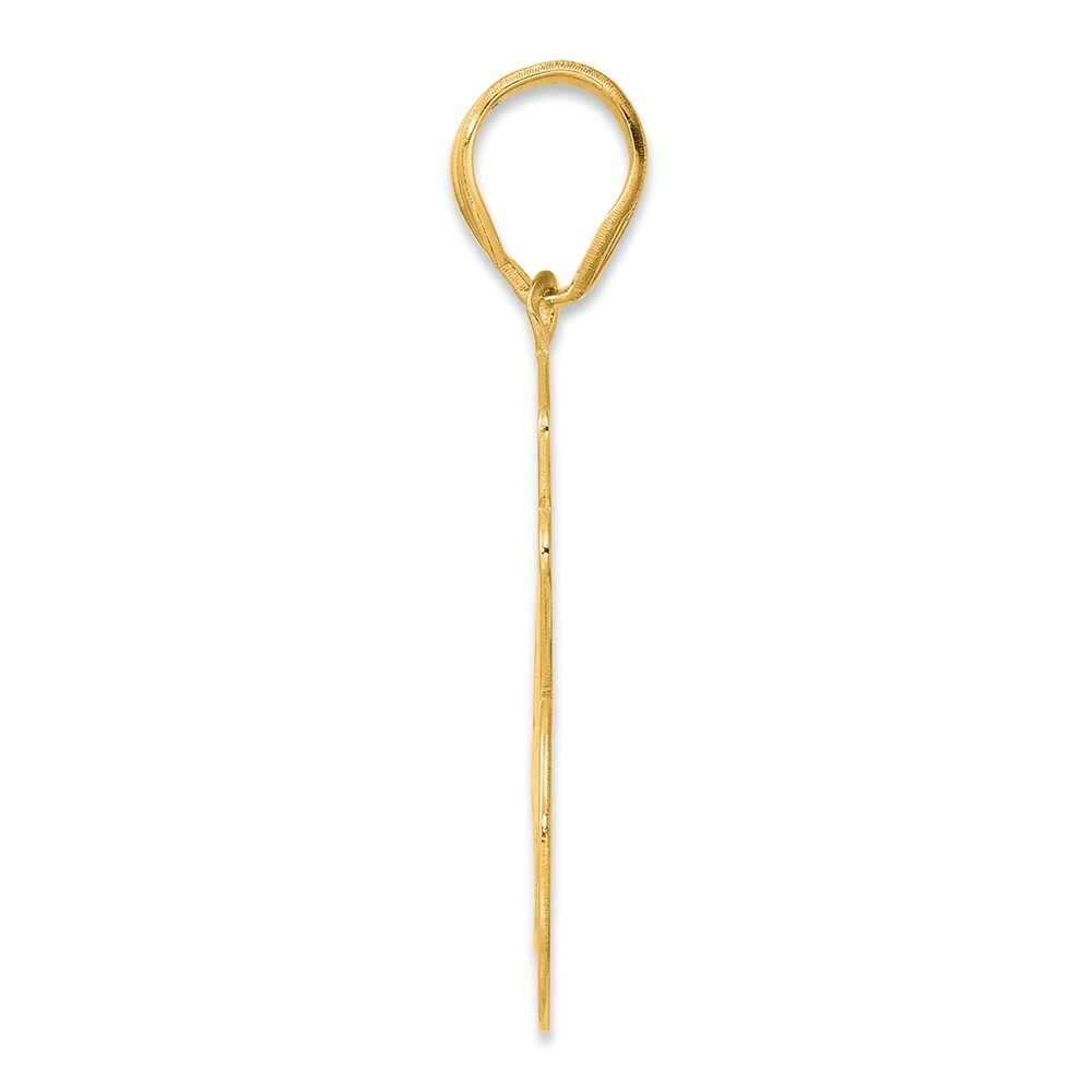 14K Yellow Gold Polished Script Number 46 Pendant