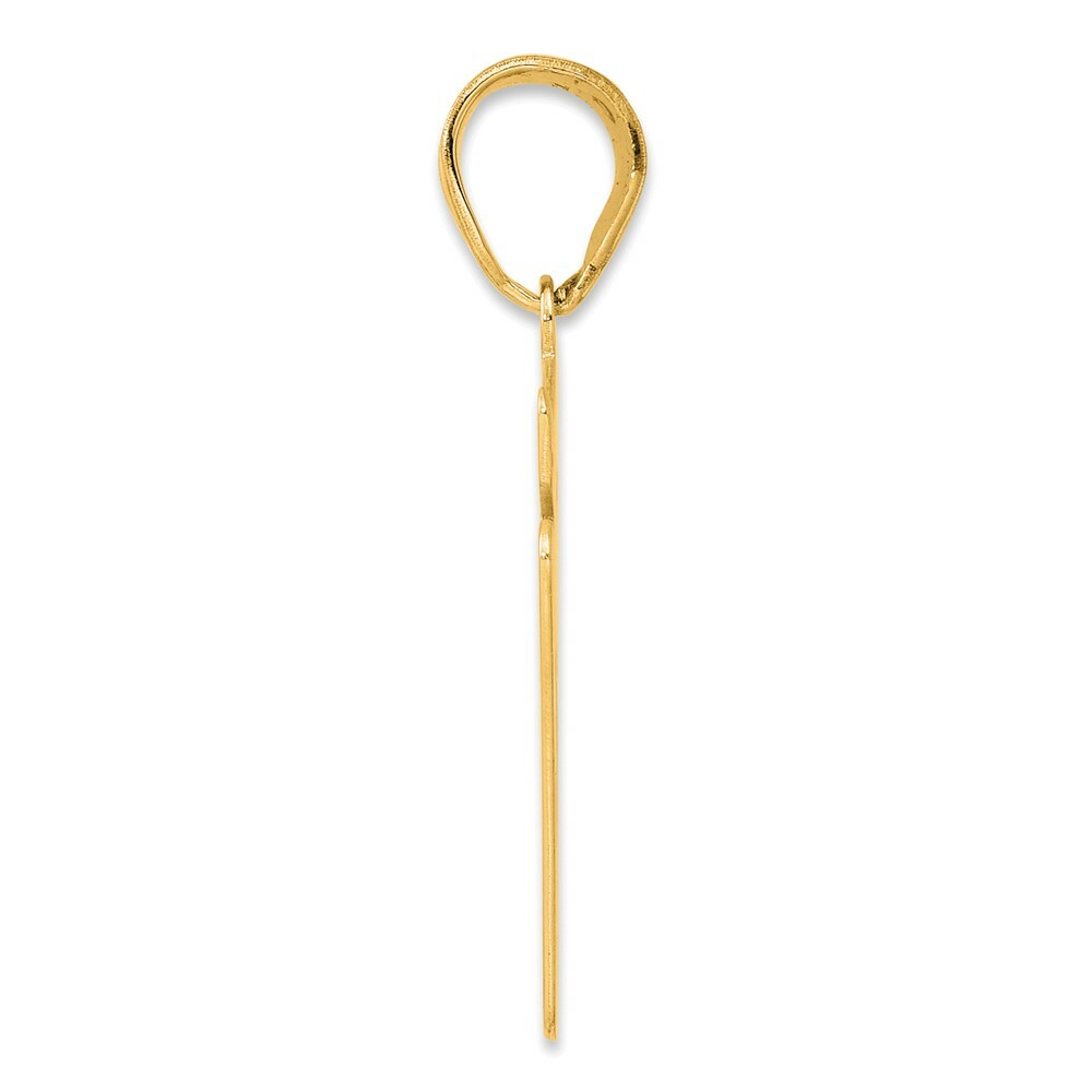 14K Yellow Gold Polished Script Number 47 Pendant