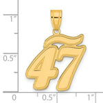 Load image into Gallery viewer, 14K Yellow Gold Polished Script Number 47 Pendant
