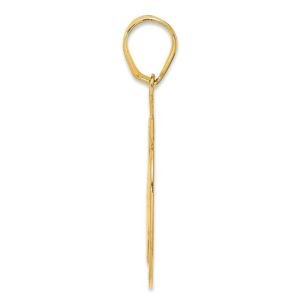 14K Yellow Gold Polished Script Number 49 Pendant