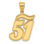 Load image into Gallery viewer, 14K Yellow Gold Polished Script Number 51 Pendant
