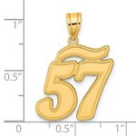 Load image into Gallery viewer, 14K Yellow Gold Polished Script Number 57 Pendant

