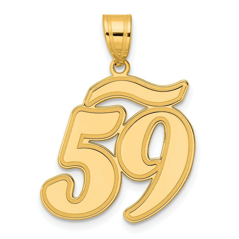 14K Yellow Gold Polished Script Number 59 Pendant