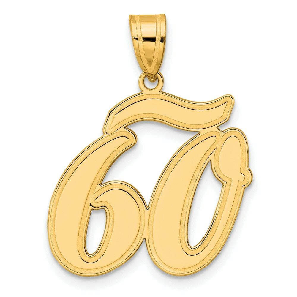 14K Yellow Gold Polished Script Number 60 Pendant