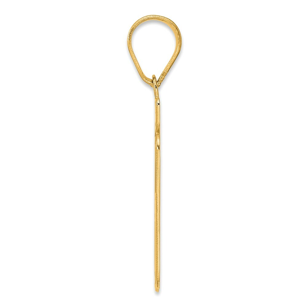 14K Yellow Gold Polished Script Number 61 Pendant