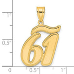 Load image into Gallery viewer, 14K Yellow Gold Polished Script Number 61 Pendant
