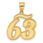 Load image into Gallery viewer, 14K Yellow Gold Polished Script Number 63 Pendant
