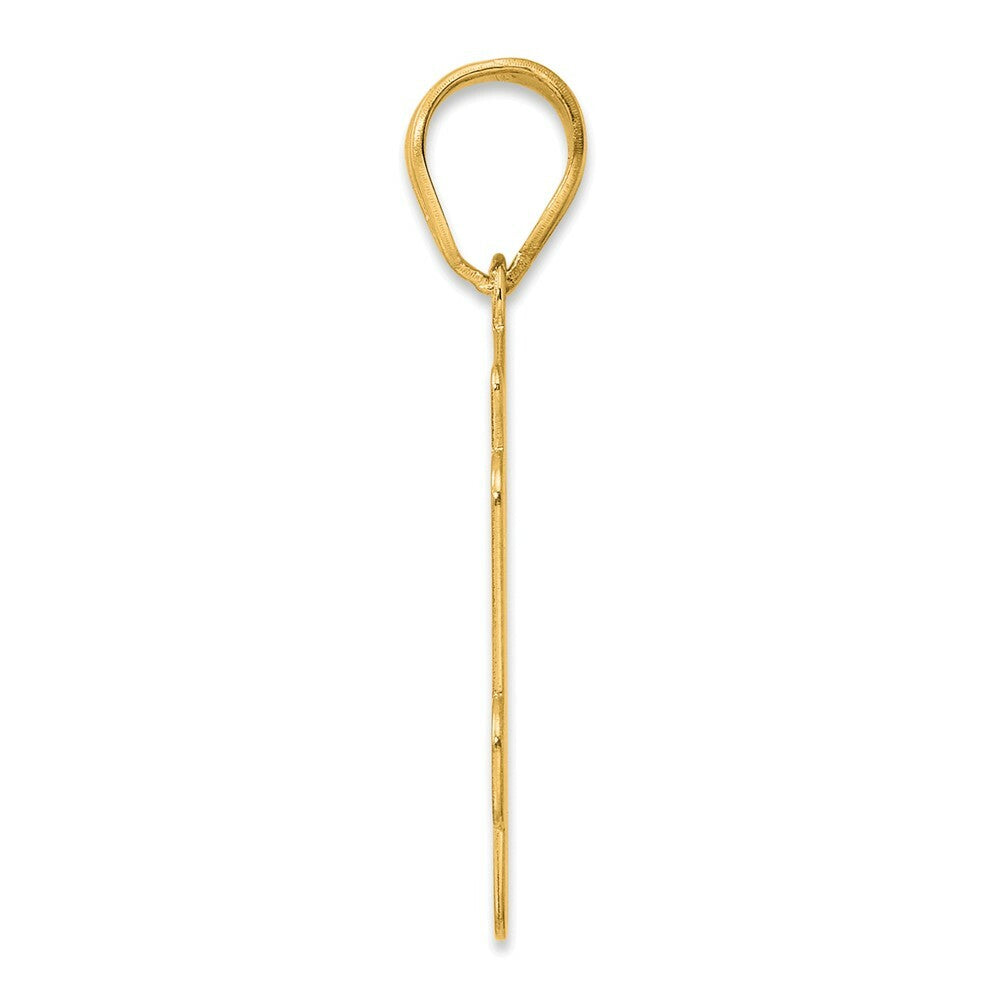 14K Yellow Gold Polished Script Number 64 Pendant
