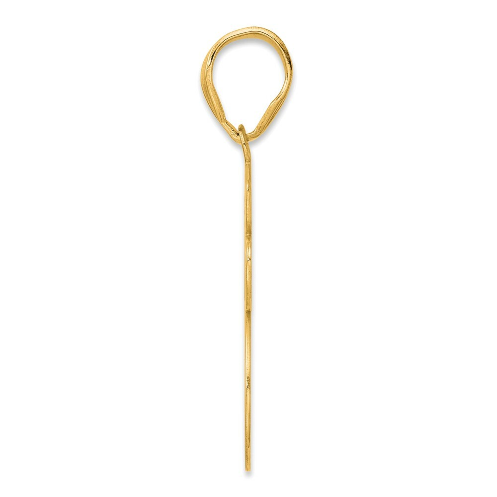 14K Yellow Gold Polished Script Number 65 Pendant