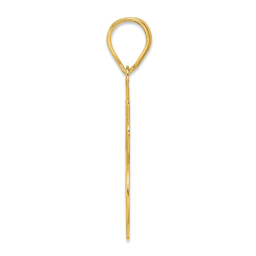 14K Yellow Gold Polished Script Number 66 Pendant