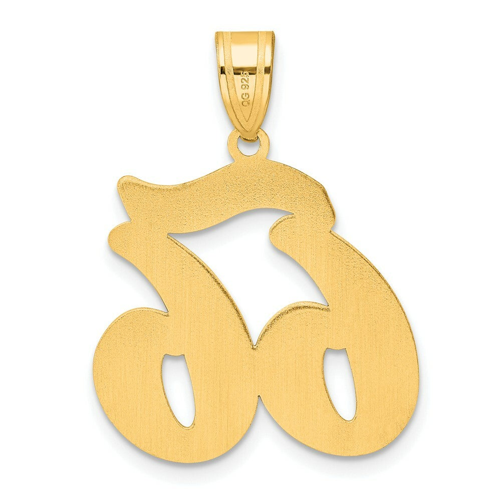 14K Yellow Gold Polished Script Number 66 Pendant