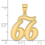 Load image into Gallery viewer, 14K Yellow Gold Polished Script Number 66 Pendant
