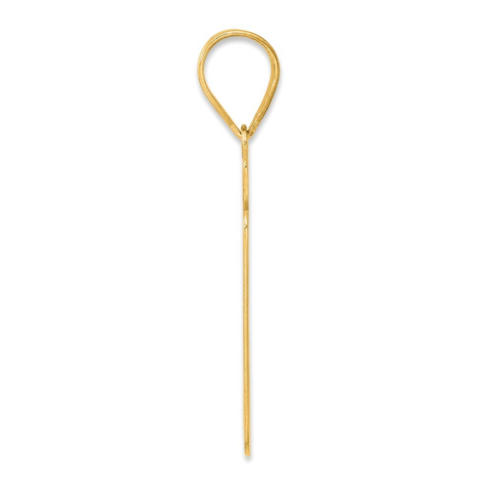 14K Yellow Gold Polished Script Number 67 Pendant