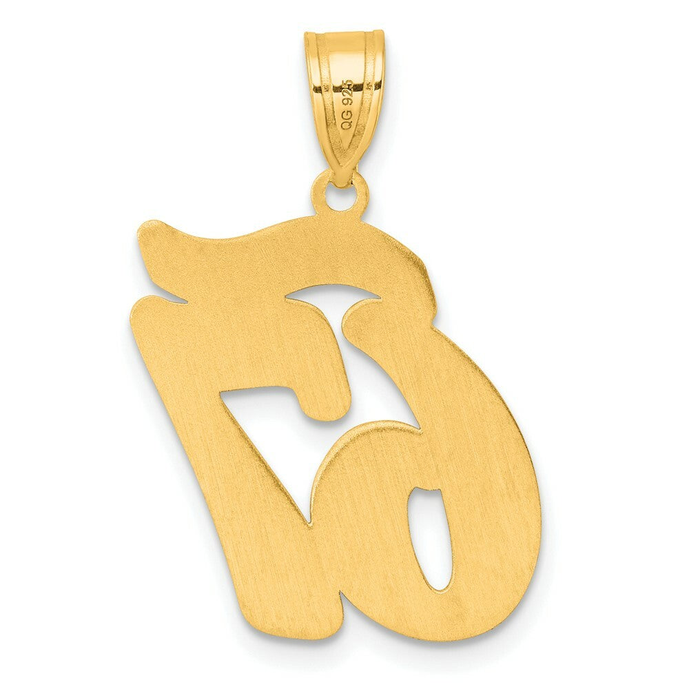 14K Yellow Gold Polished Script Number 67 Pendant