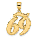 Load image into Gallery viewer, 14K Yellow Gold Polished Script Number 69 Pendant
