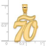 Load image into Gallery viewer, 14K Yellow Gold Polished Script Number 70 Pendant
