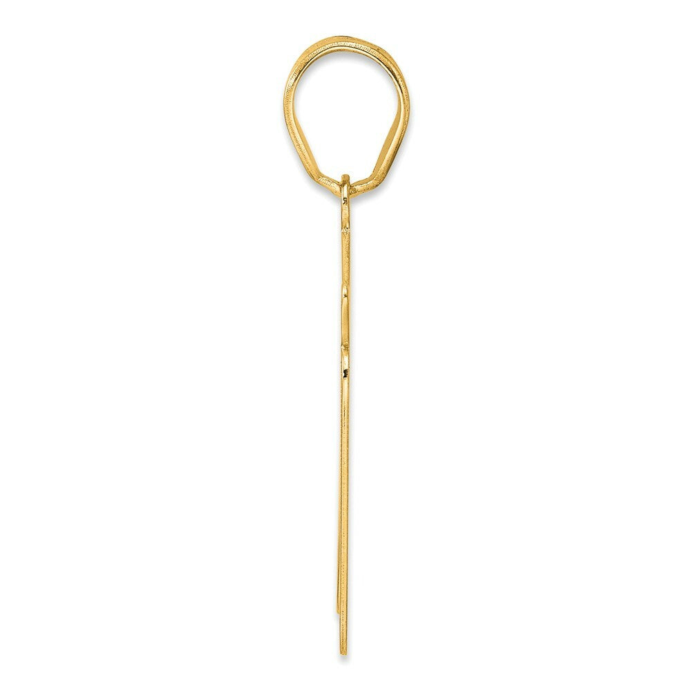 14K Yellow Gold Polished Script Number 71 Pendant