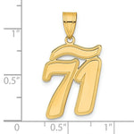 Load image into Gallery viewer, 14K Yellow Gold Polished Script Number 71 Pendant
