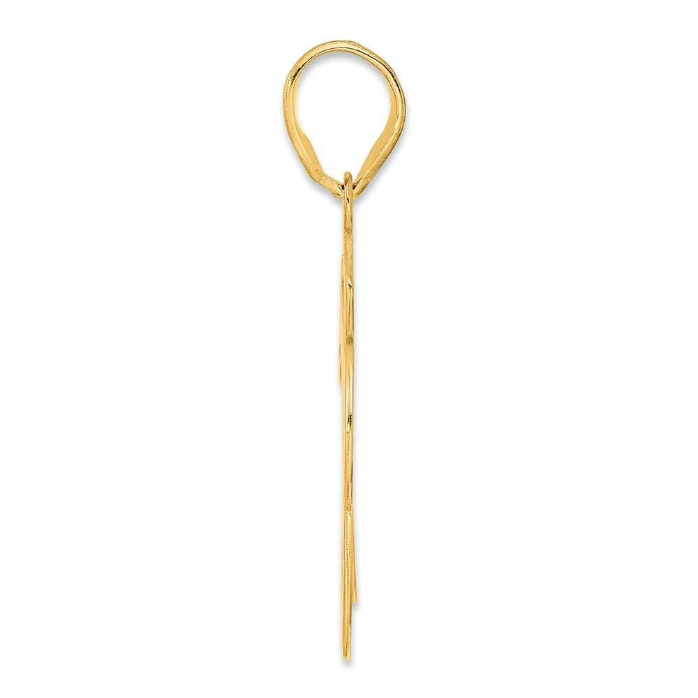 14K Yellow Gold Polished Script Number 73 Pendant