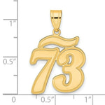 Load image into Gallery viewer, 14K Yellow Gold Polished Script Number 73 Pendant
