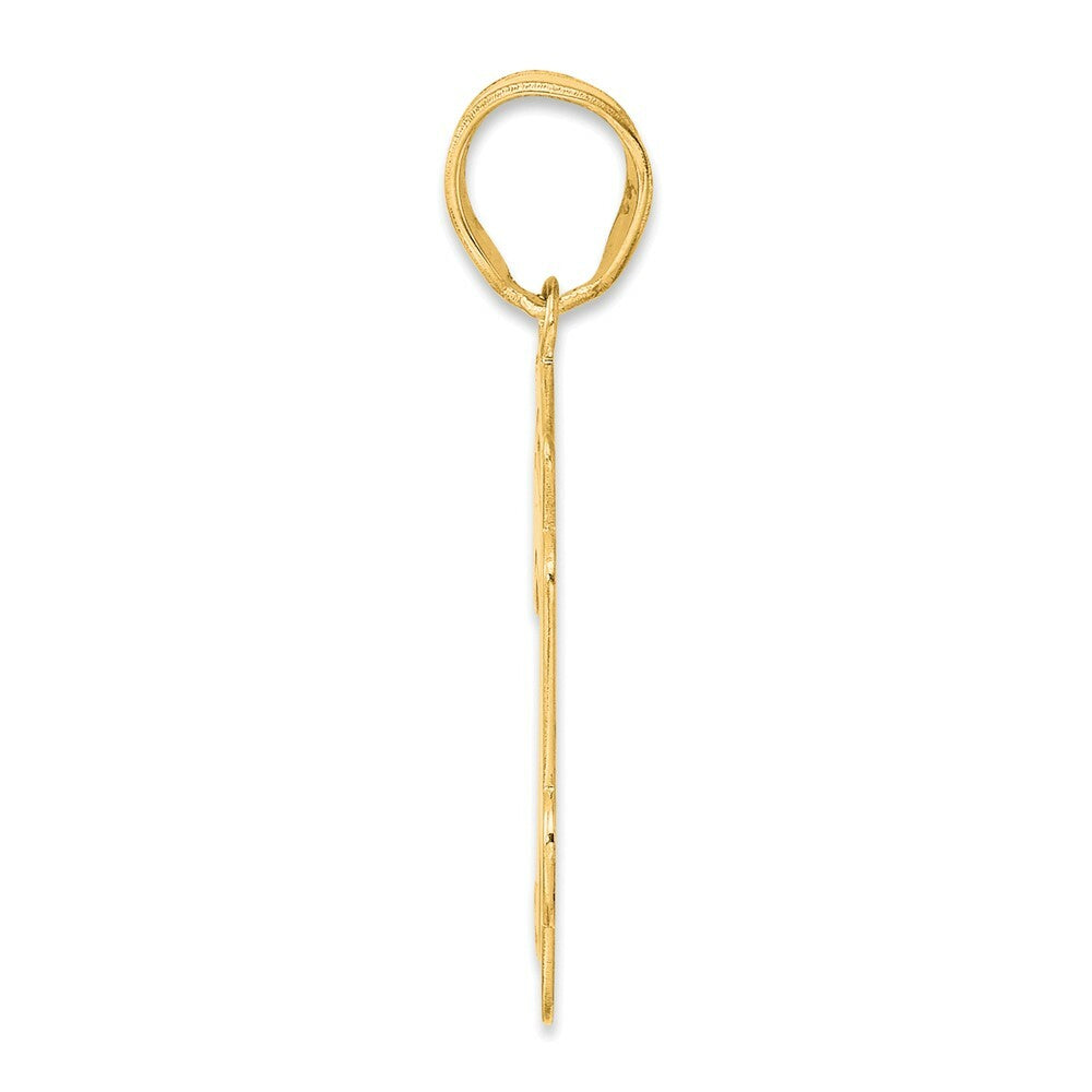 14K Yellow Gold Polished Script Number 74 Pendant