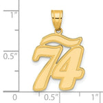 Load image into Gallery viewer, 14K Yellow Gold Polished Script Number 74 Pendant

