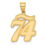Load image into Gallery viewer, 14K Yellow Gold Polished Script Number 74 Pendant
