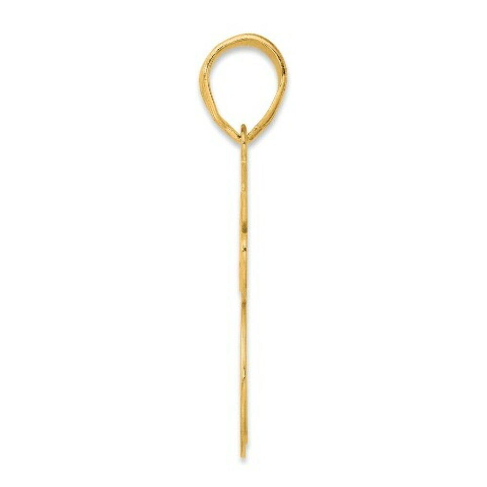 14K Yellow Gold Polished Script Number 75 Pendant