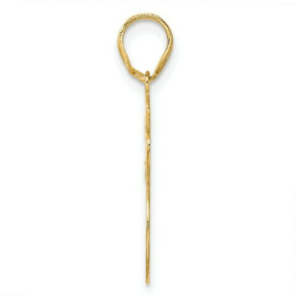 14K Yellow Gold Polished Script Number 76 Pendant