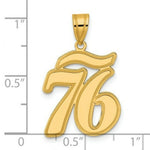Load image into Gallery viewer, 14K Yellow Gold Polished Script Number 76 Pendant
