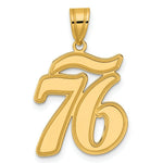 Load image into Gallery viewer, 14K Yellow Gold Polished Script Number 76 Pendant
