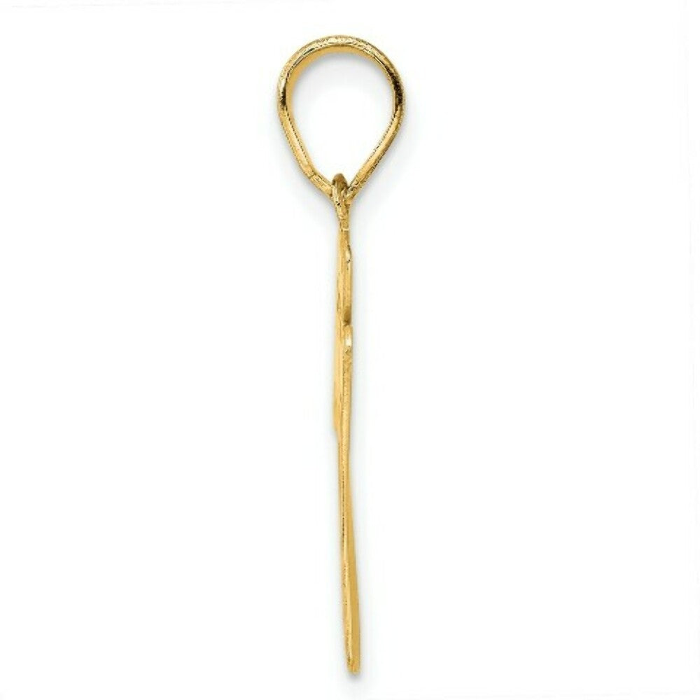 14K Yellow Gold Polished Script Number 77 Pendant
