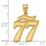 Load image into Gallery viewer, 14K Yellow Gold Polished Script Number 77 Pendant
