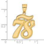Load image into Gallery viewer, 14K Yellow Gold Polished Script Number 78 Pendant
