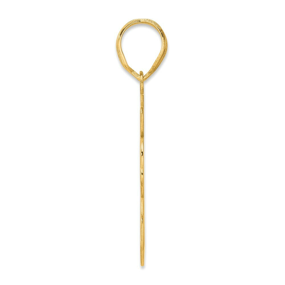 14K Yellow Gold Polished Script Number 78 Pendant
