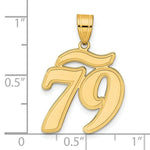 Load image into Gallery viewer, 14K Yellow Gold Polished Script Number 79 Pendant
