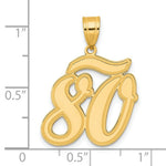 Load image into Gallery viewer, 14K Yellow Gold Polished Script Number 80 Pendant

