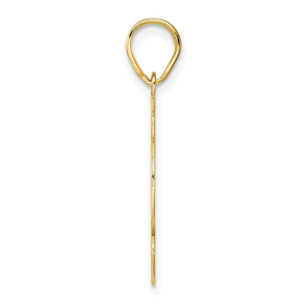 14K Yellow Gold Polished Script Number 82 Pendant