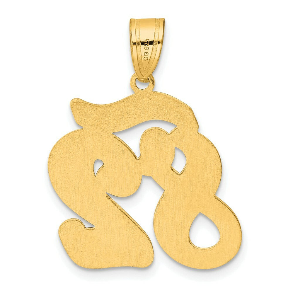 14K Yellow Gold Polished Script Number 82 Pendant