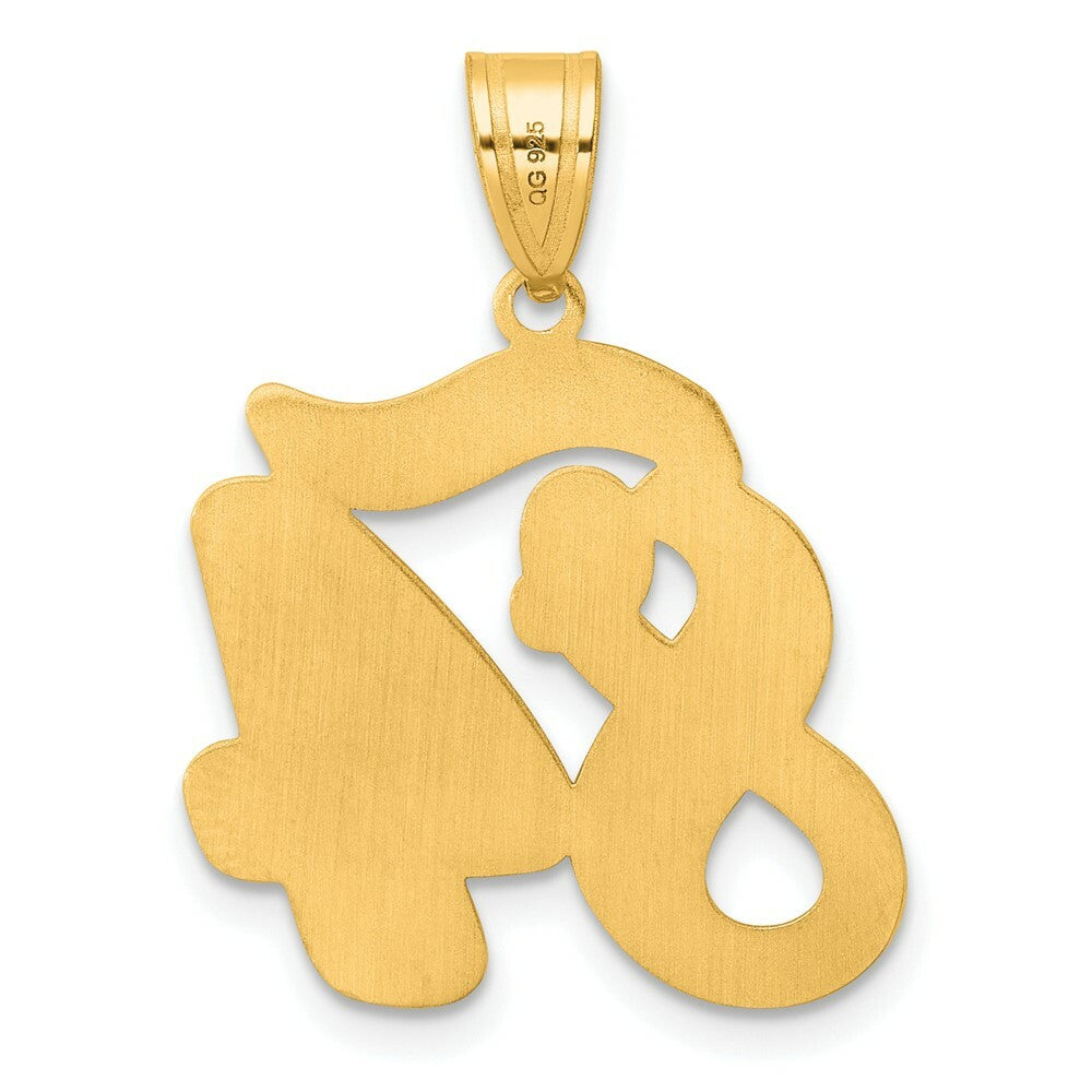 14K Yellow Gold Polished Script Number 84 Pendant