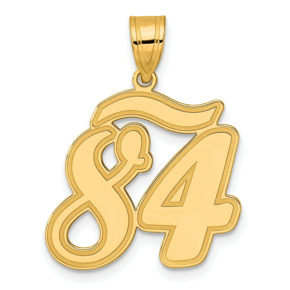 14K Yellow Gold Polished Script Number 84 Pendant