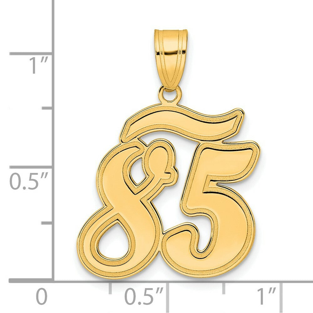 14K Yellow Gold Polished Script Number 85 Pendant