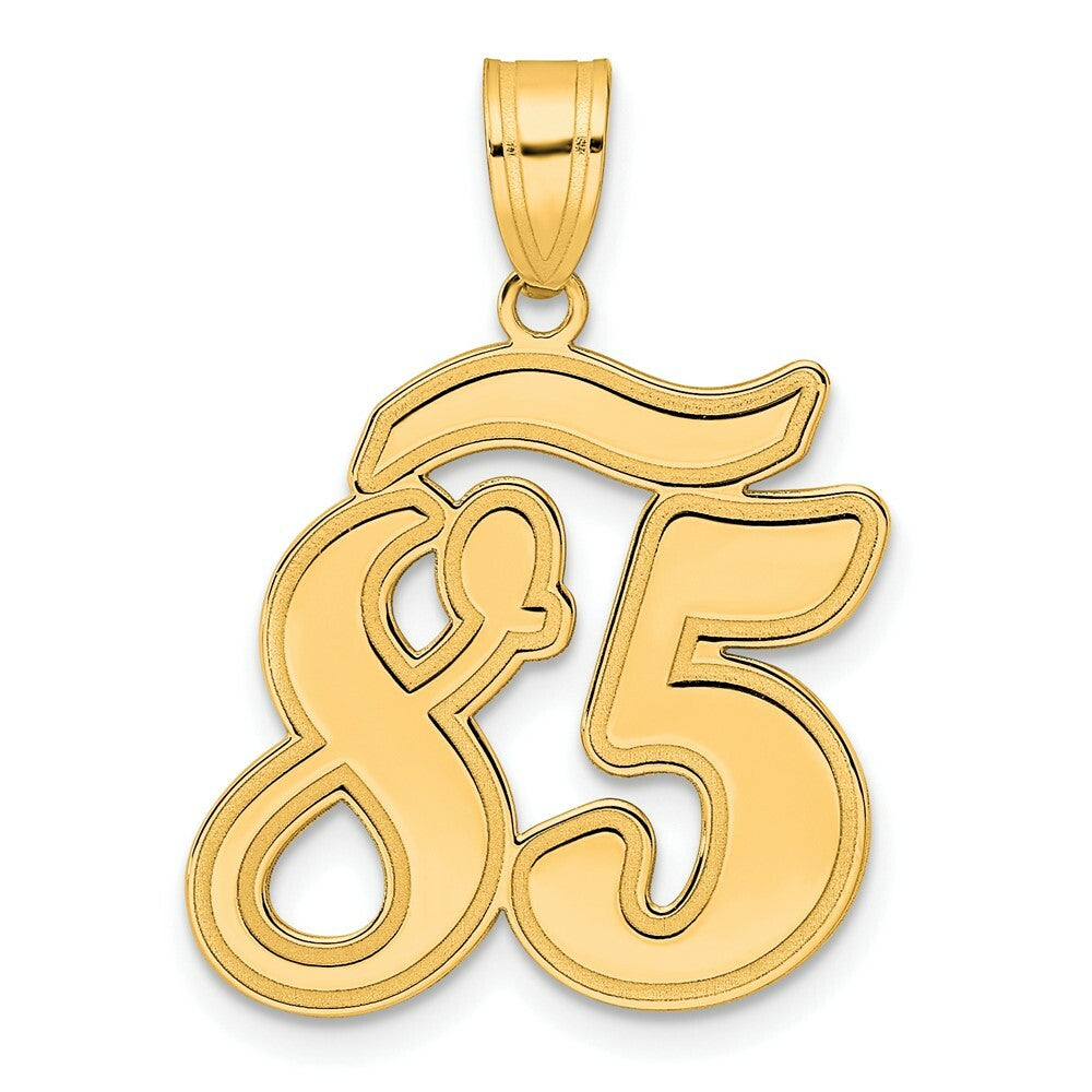 14K Yellow Gold Polished Script Number 85 Pendant
