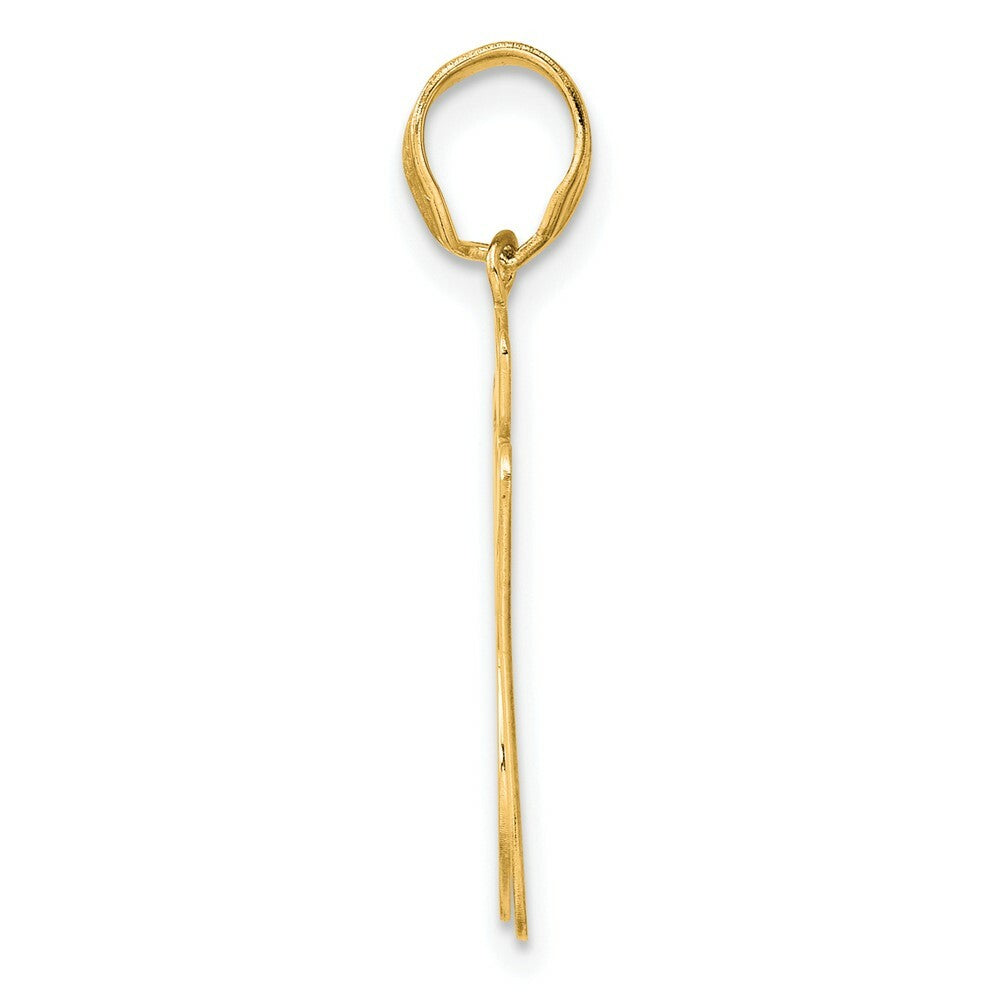14K Yellow Gold Polished Script Number 87 Pendant